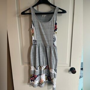 Maison Jules Gray and White Floral Kids Dress